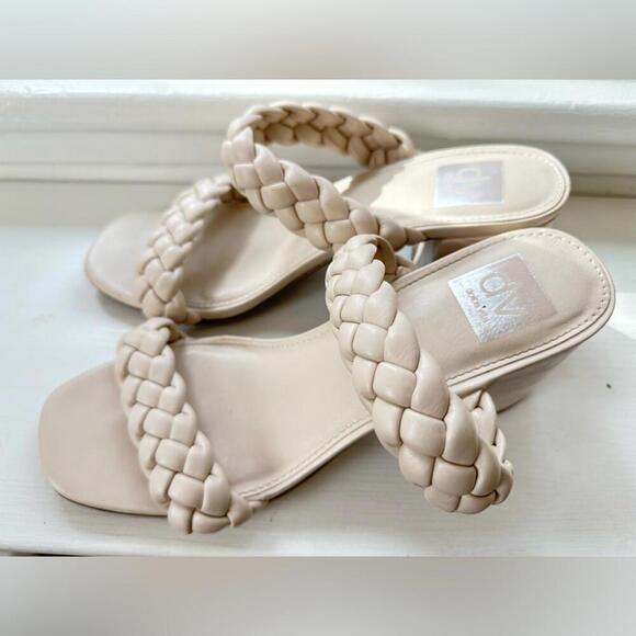 Dolce Vita Braided Sandal with Croc Embossed Heel - Picture 1 of 8